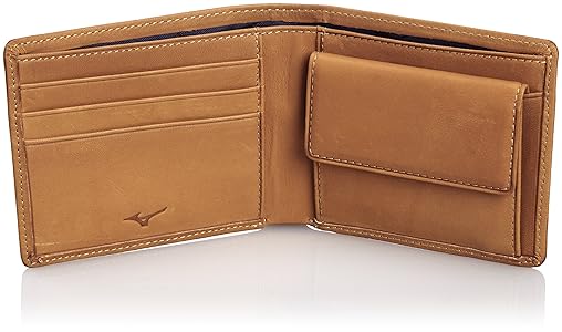 Amazon | [ミズノ] グラブ革二つ折り財布 (スムース) USAコルク